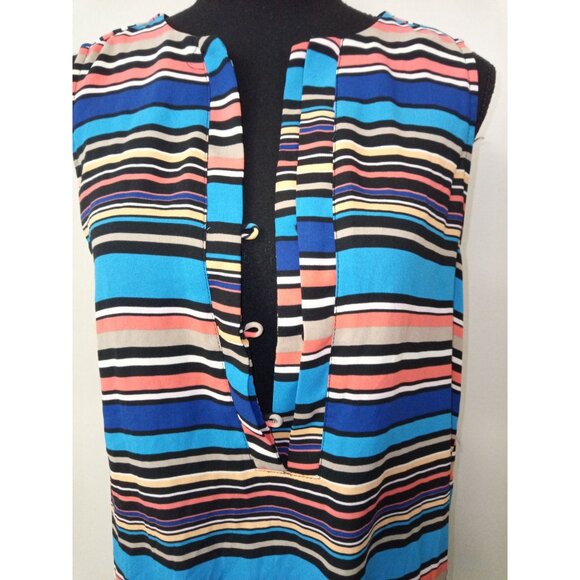 Dana Buchman Blue Pink Striped Tank Top Size Small - Picture 5 of 8